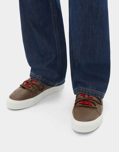 Ferrari Zapatillas bajas de piel granate Mimetico CSMLT0006XL00021f