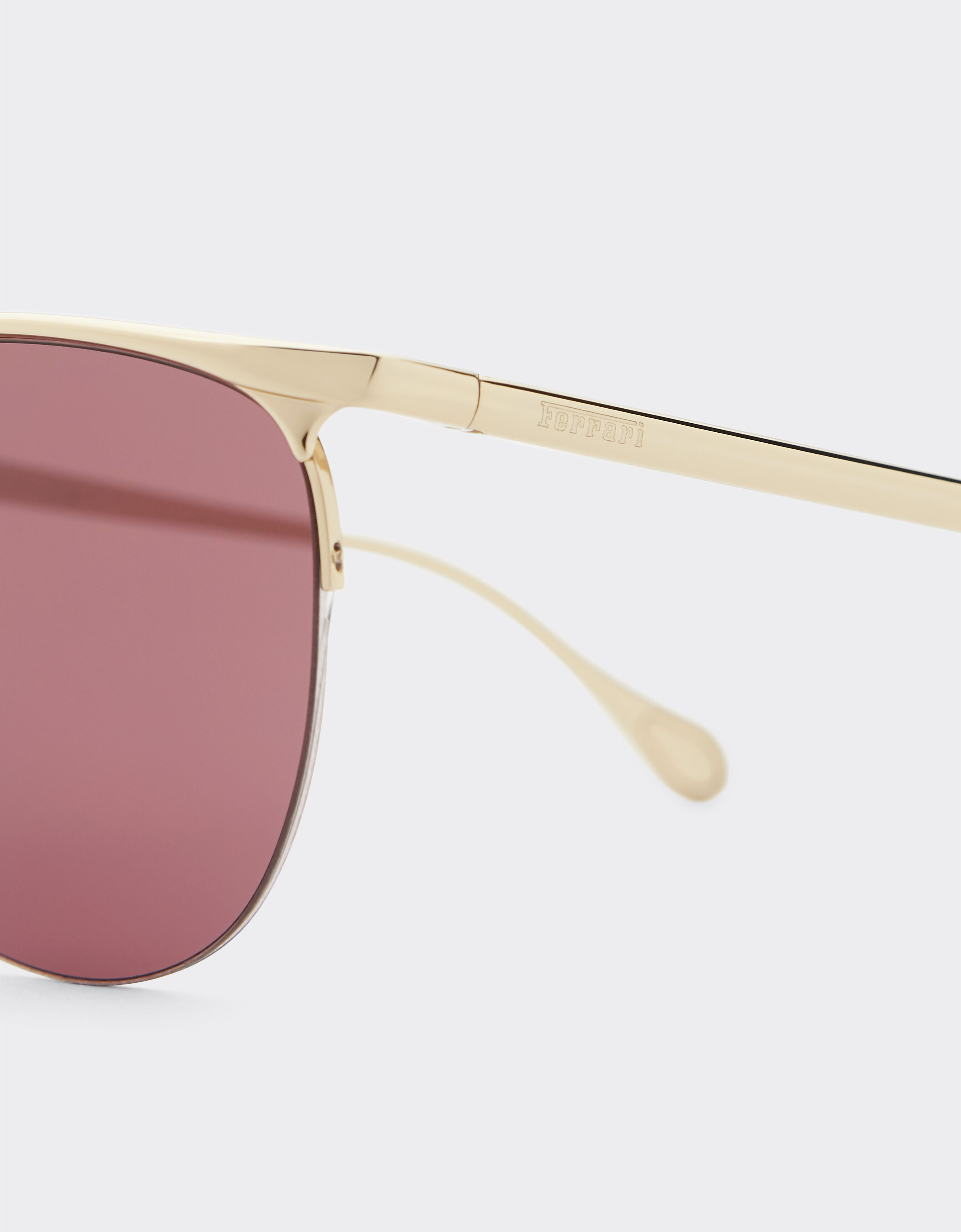 Ferrari Ferrari sunglasses in gold-tone metal with exclusive burgundy lens Gold F1533f