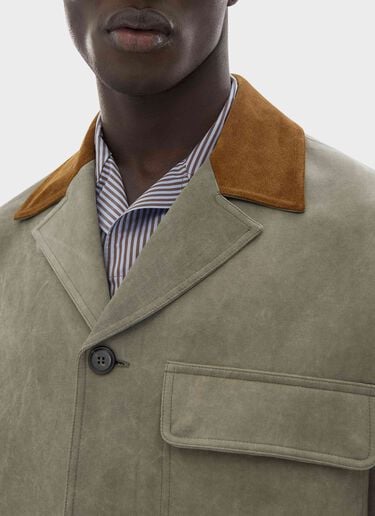 Ferrari Cady Jacket with Contrast Collar Olive green CWMJK0006WVI0005f