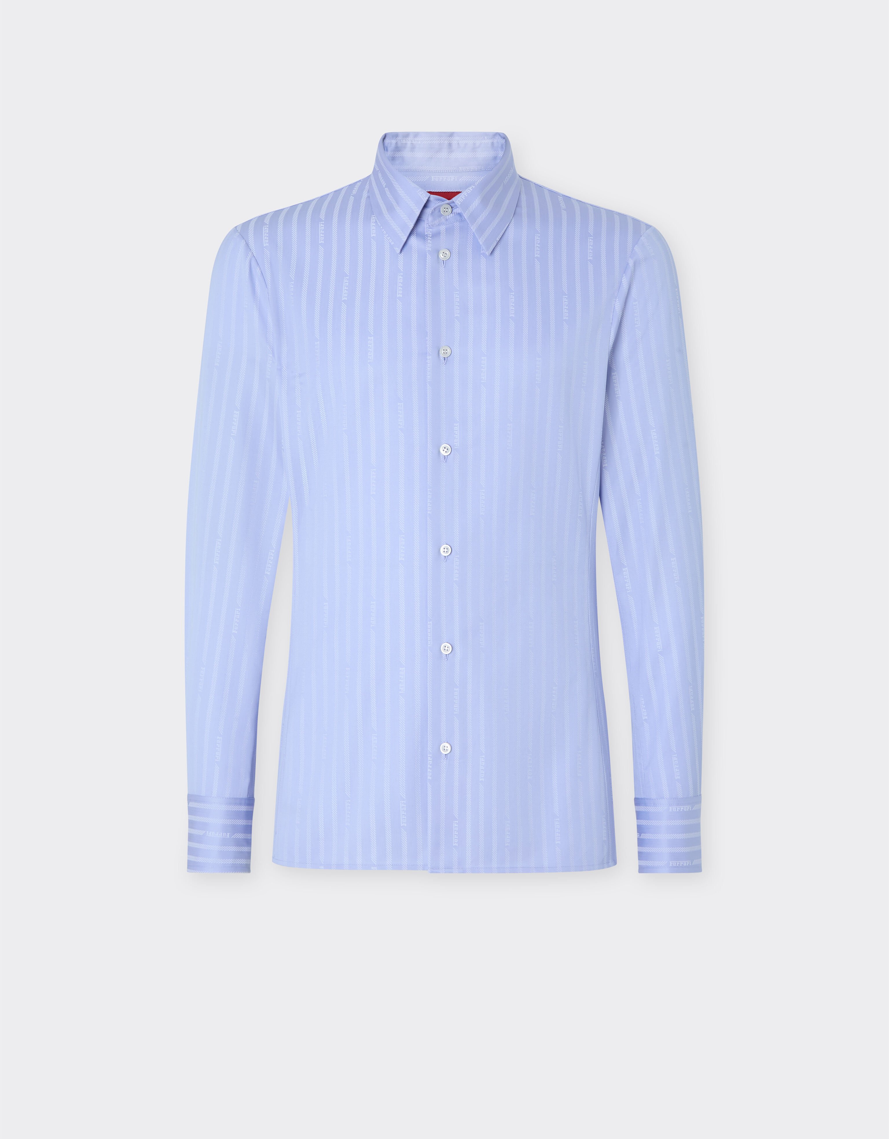 Ferrari Cotton shirt with Ferrari Monogram motif Oxford Blue 50810f