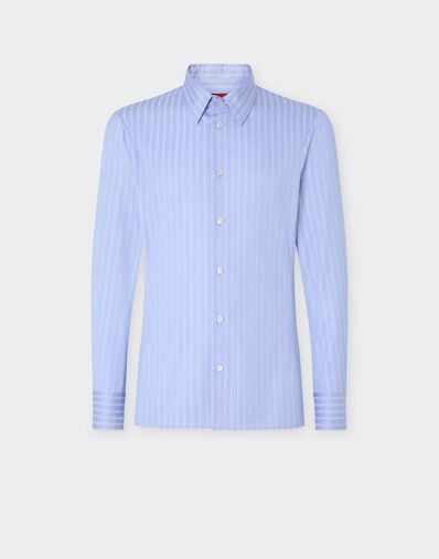 Ferrari Cotton shirt with Ferrari Monogram motif Oxford Blue 50810f