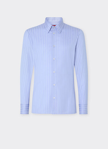 Ferrari Chemise en coton avec motif Ferrari Monogram Oxford Blue 50810f