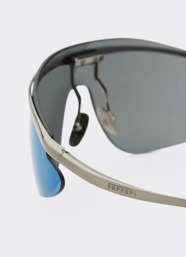 Ferrari Ferrari shield sunglasses in gunmetal grey with blue mirror lens Dark Grey F1531f