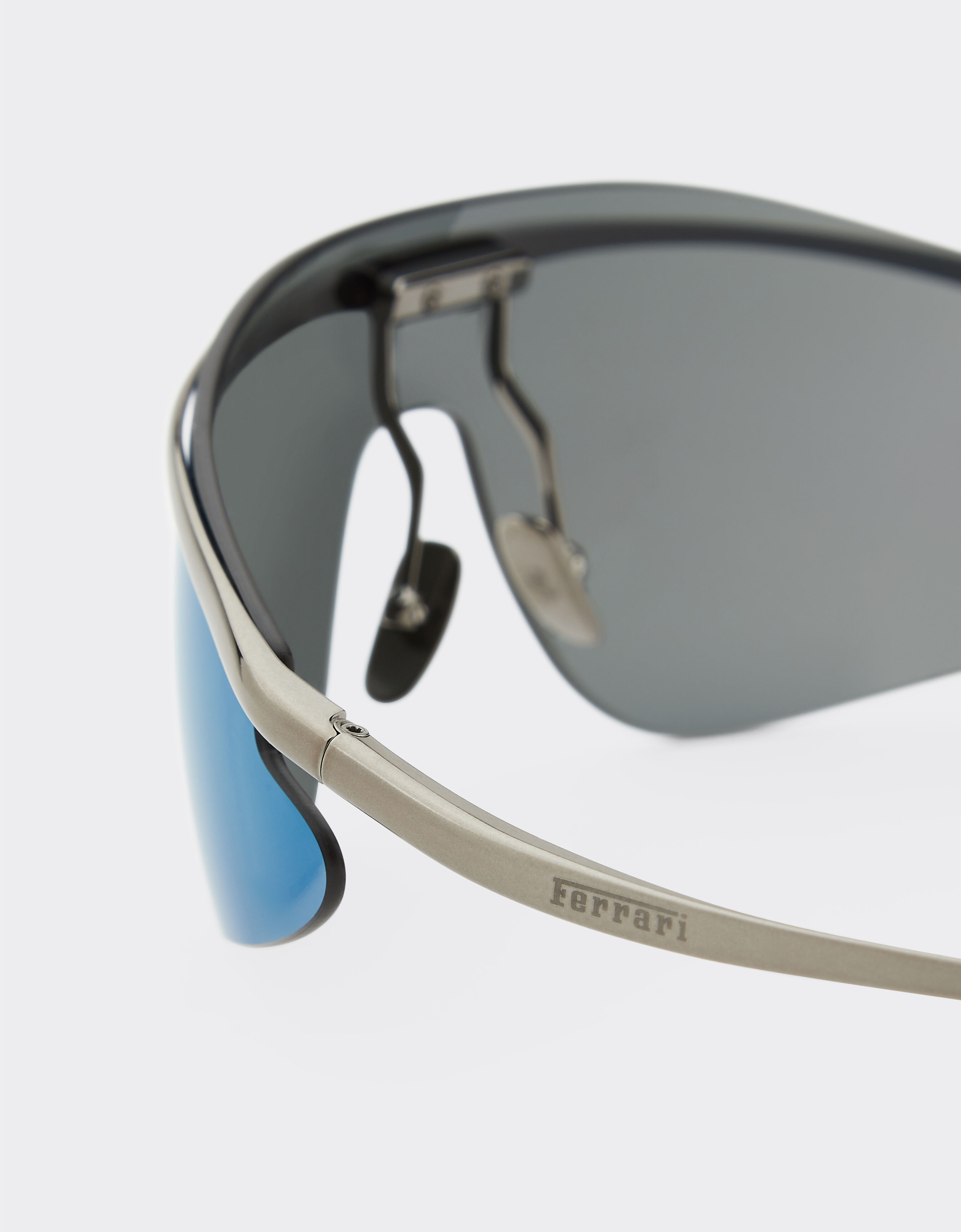 Ferrari Ferrari shield sunglasses in gunmetal grey with blue mirror lens Dark Grey F1531f