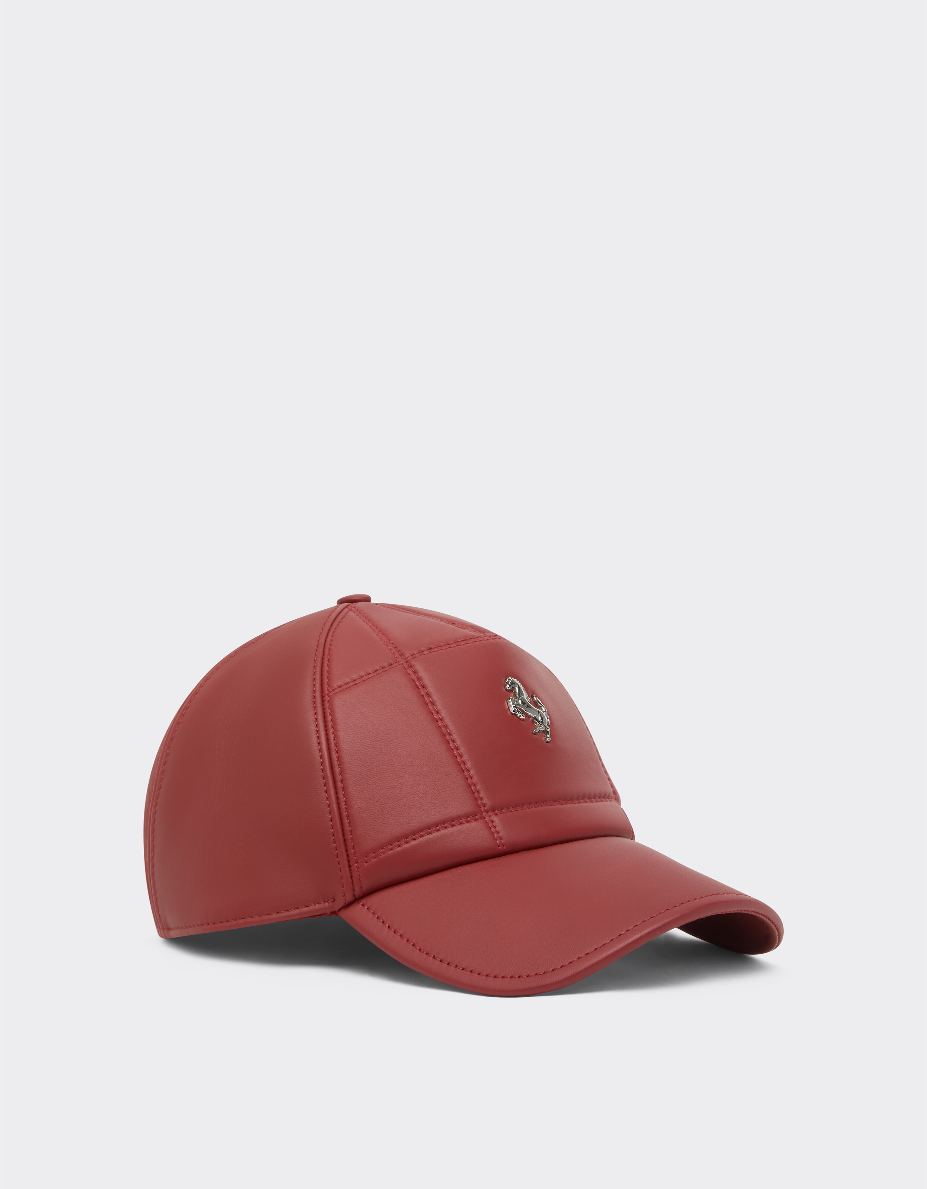 Ferrari Nappa leather baseball cap with Prancing Horse Maison Red 50246f