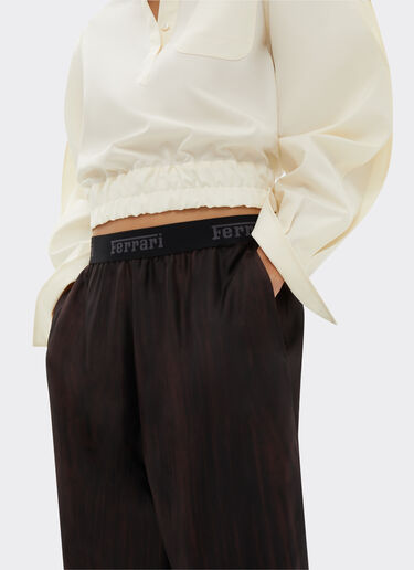 Ferrari Silk trousers with brushed print Dark Brown 20936f