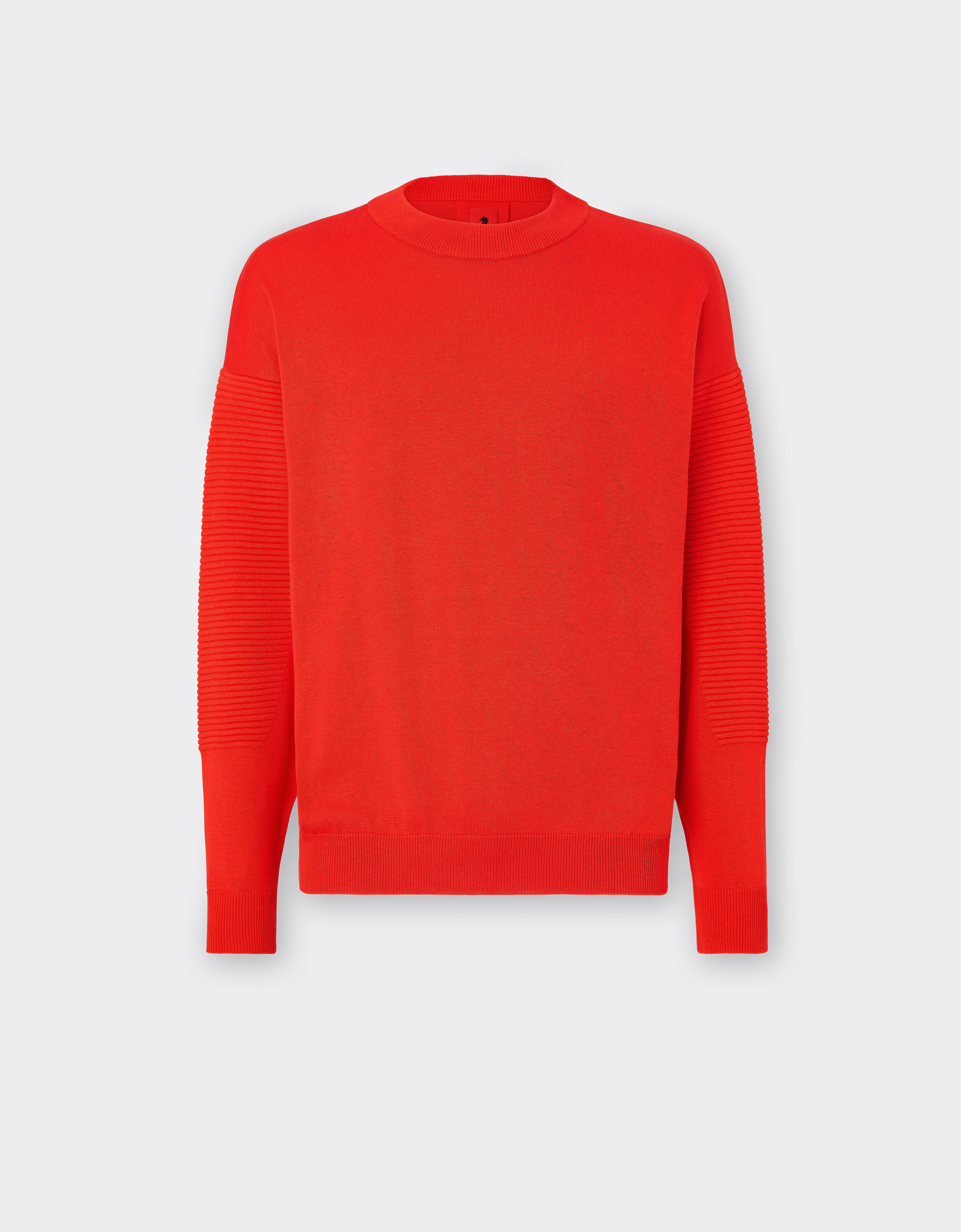 Ferrari Jersey de cuello redondo de seda y algodón orgánico/M Blanco óptico 48490f