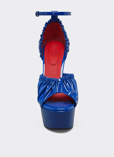 Ferrari Patent leather sandals with platform heel and strap Klein Blue 22066f