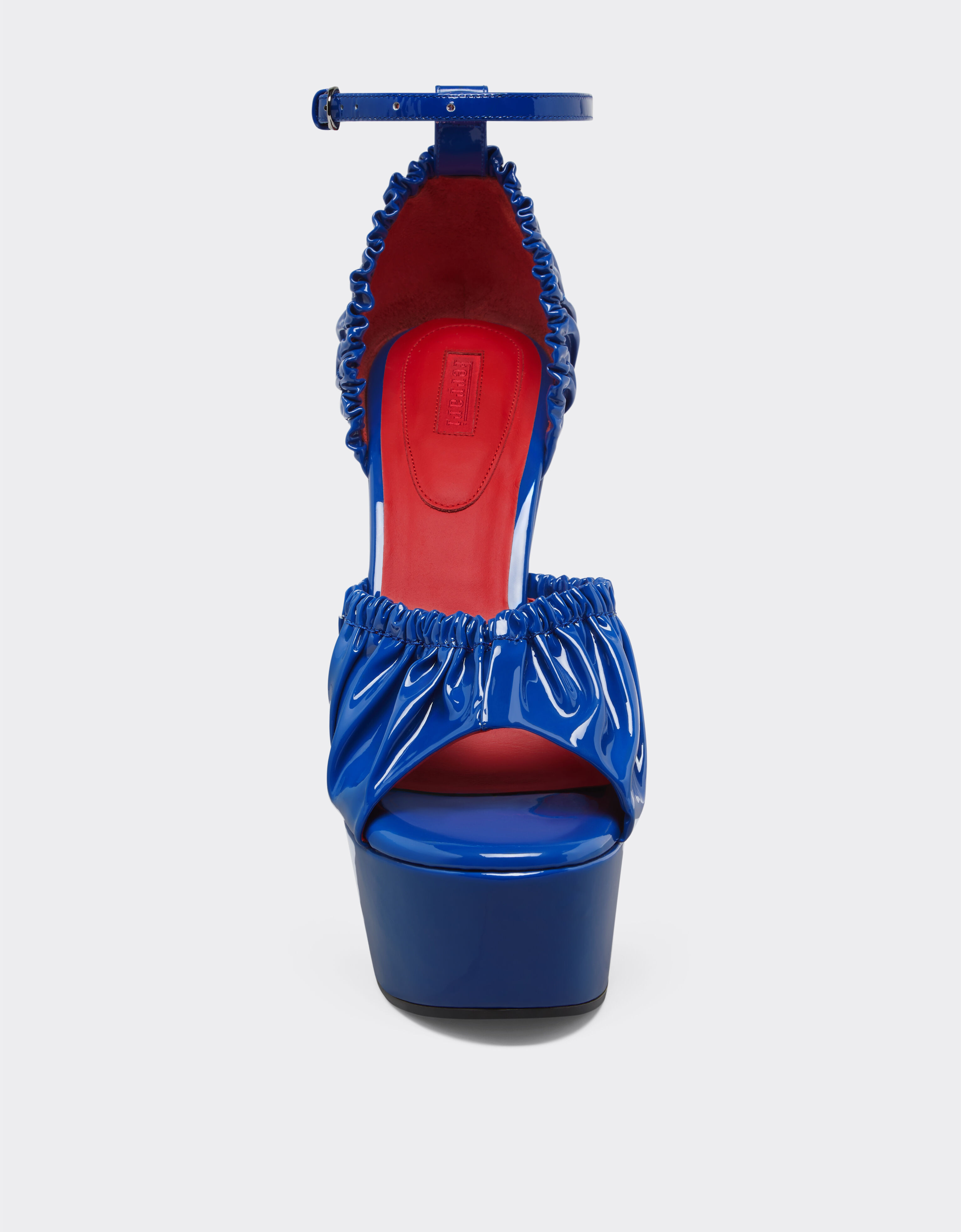 Ferrari Patent leather sandals with platform heel and strap Klein Blue 22066f