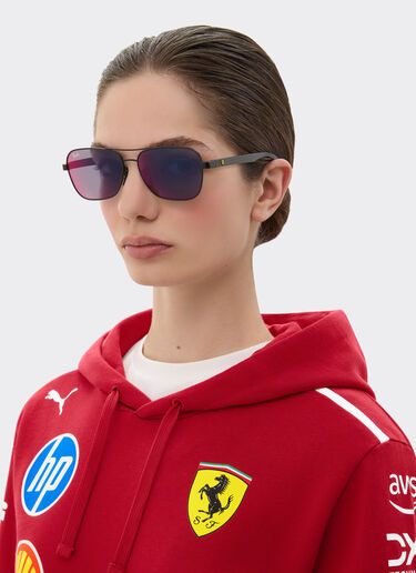 Ray-Ban for Scuderia Ferrari RB8336M in matt black metal and dark carbon fibre with blue/red mirror dark grey lenses Ferrari Ray-Ban for Scuderia Ferrari RB8336M in matt black metal and dark carbon fibre with blue/red mirror dark grey lenses Black Matt LA02Bf