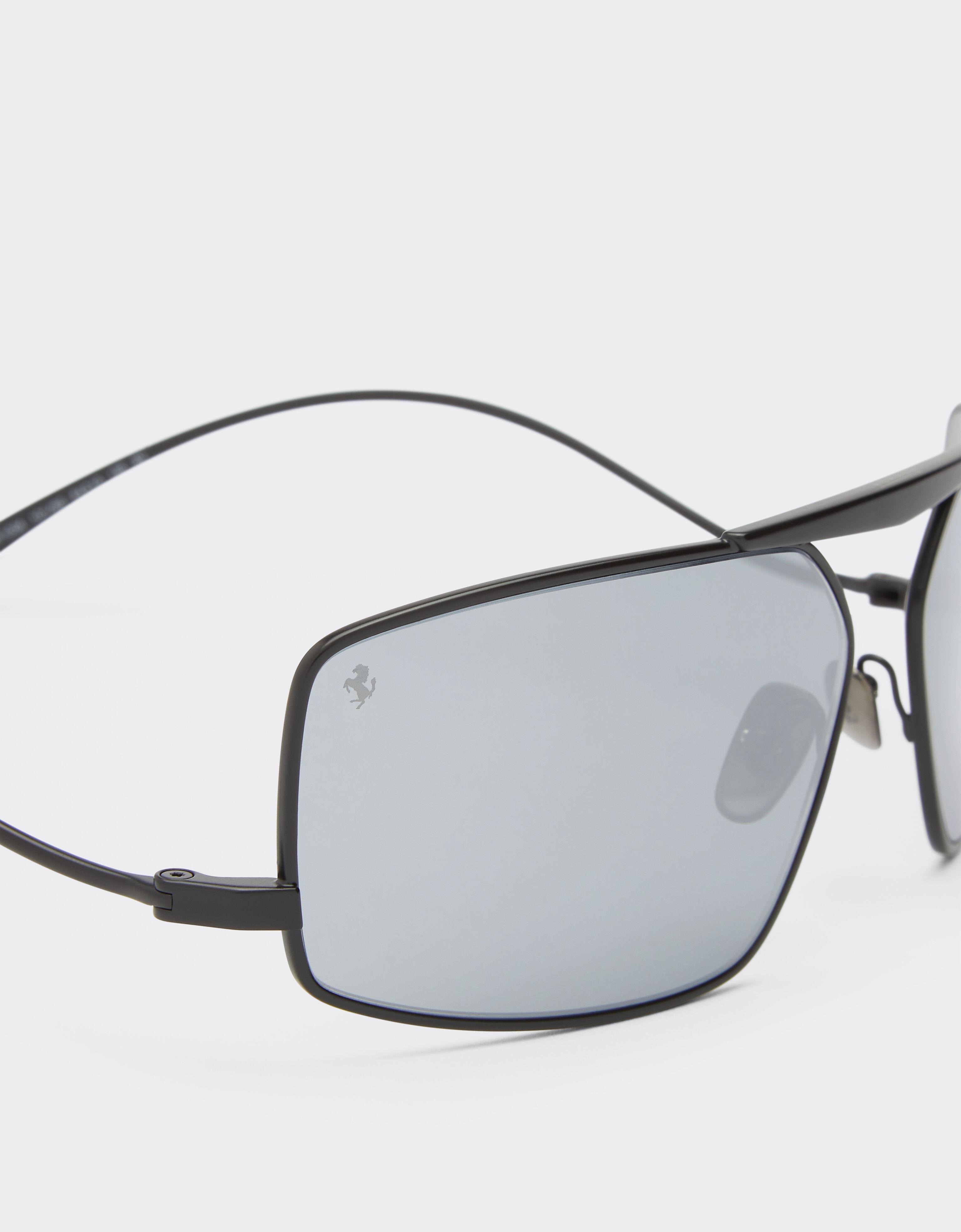 Ferrari Ferrari sunglasses in black metal with silver mirror lenses Black Matt F1210f