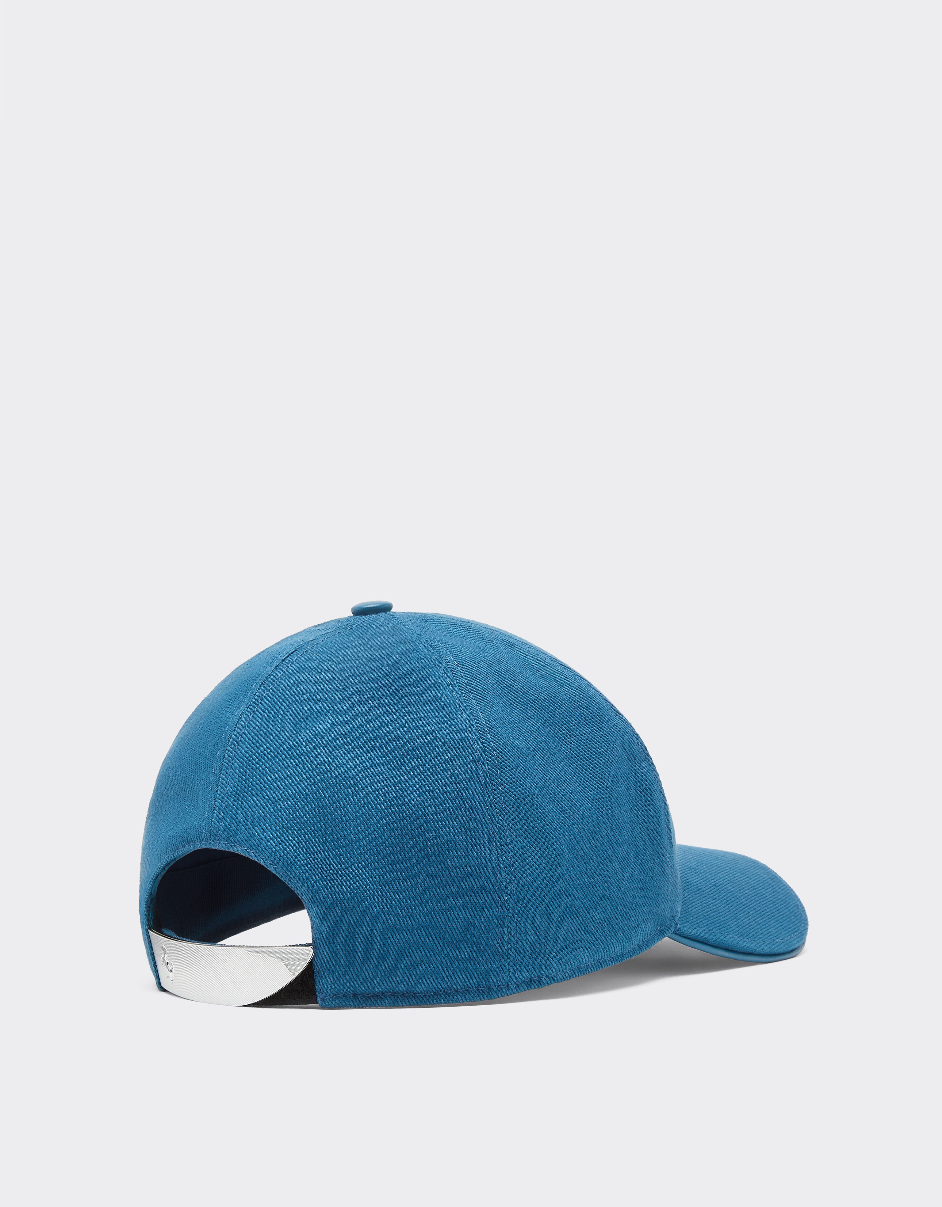 Ferrari Cotton and leather baseball cap with Ferrari patch Peacock 22698f