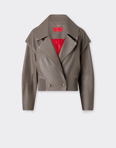 Ferrari WOMAN LEATHER BLOUSON Argilla 50077f