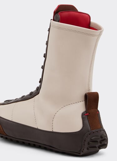 Nappa leather, suede and stretch fabric high-top driver sneaker Ferrari Nappa leather, suede and stretch fabric high-top driver sneaker Beige 22735f