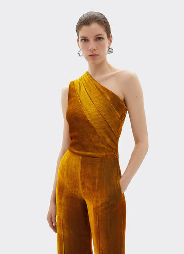 Ferrari Shiny corduroy jumpsuit Gold 22647f