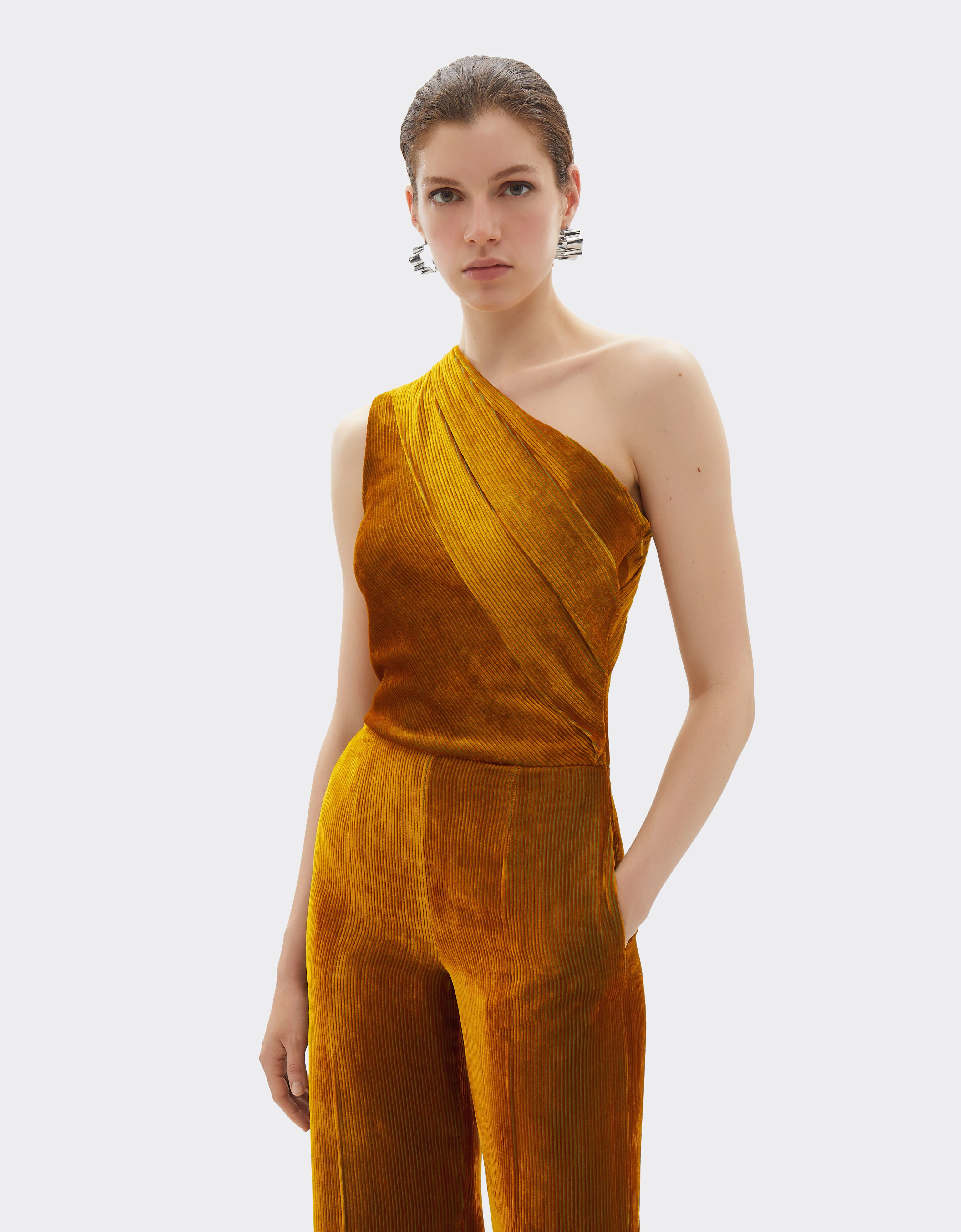 Ferrari Shiny corduroy jumpsuit Gold 22647f