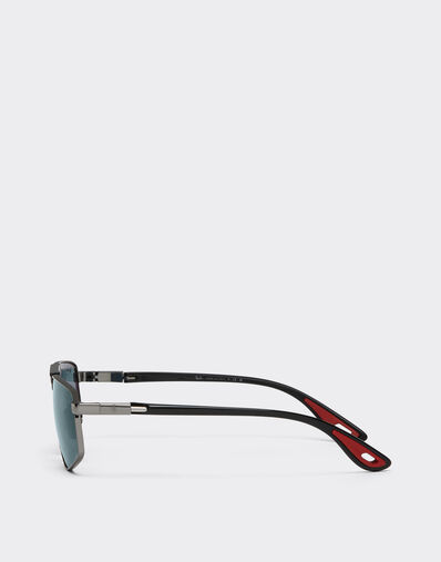 Ferrari Ray-Ban for Scuderia Ferrari RB3776M en métal gunmetal avec lentilles bleues Gris canon de fusil LA0EGf