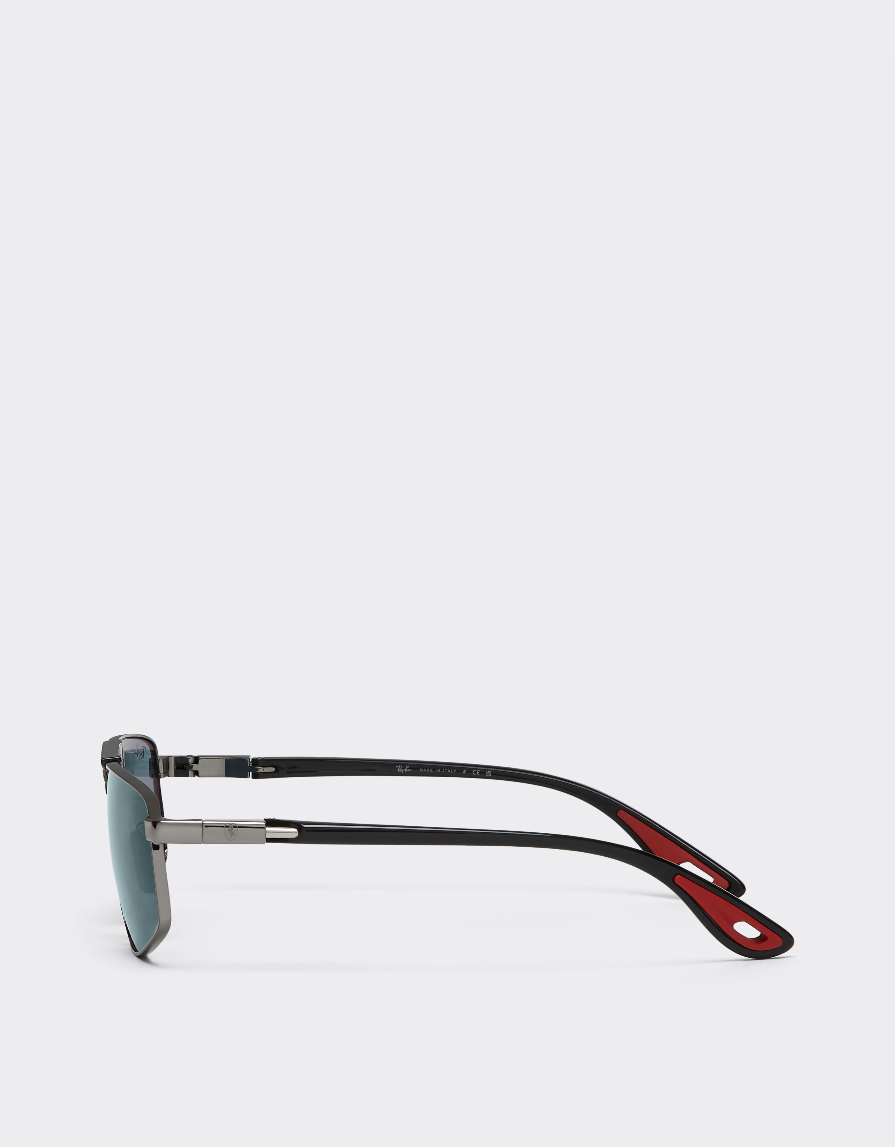 Ferrari Ray-Ban for Scuderia Ferrari RB3776M in gunmetal-coloured metal with blue lenses Gunmetal LA0EGf