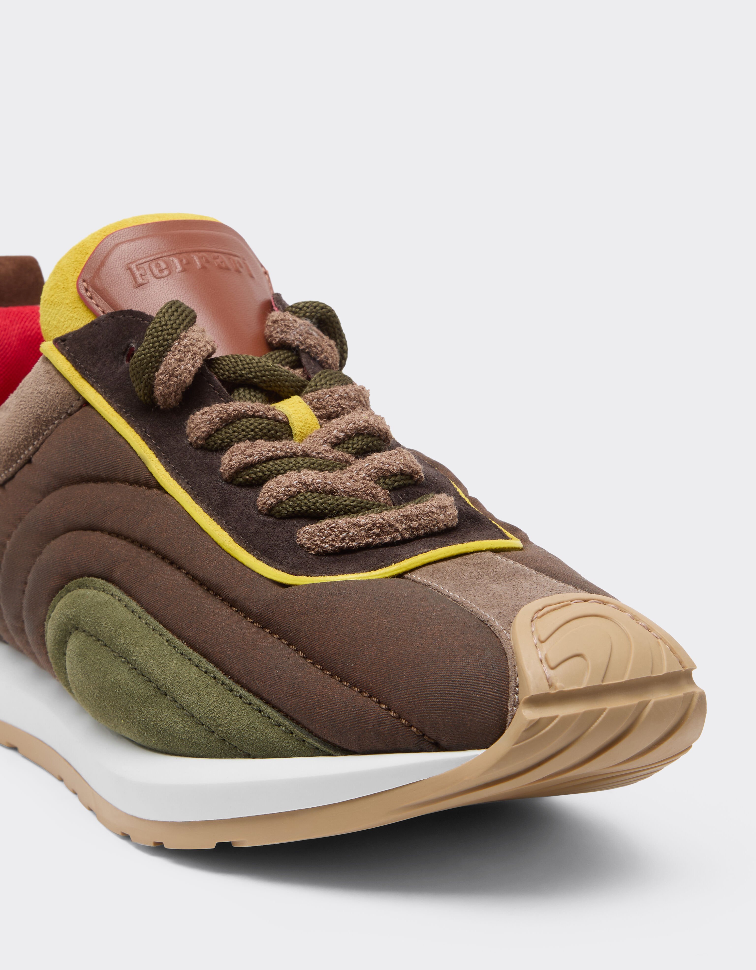 Ferrari Sneaker in suede, nappa leather, and waxed nylon Ebony 49886f