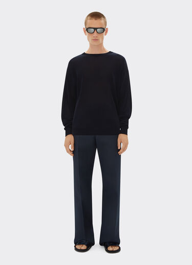 Ferrari Crew-neck jumper in silk and viscose Navy 21850f