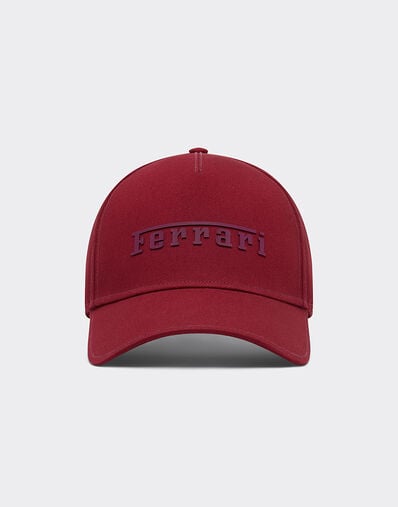 Ferrari Baseball cap with rubberized Ferrari logo Cherry 20403f