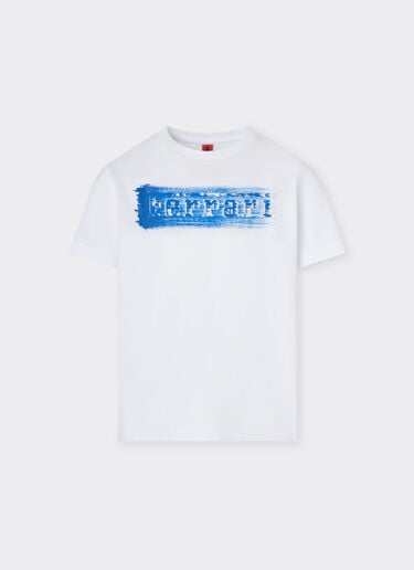 Camiseta de algodón con logotipo Ferrari cepillado Ferrari Camiseta de algodón con logotipo Ferrari cepillado Blanco óptico 22464fK