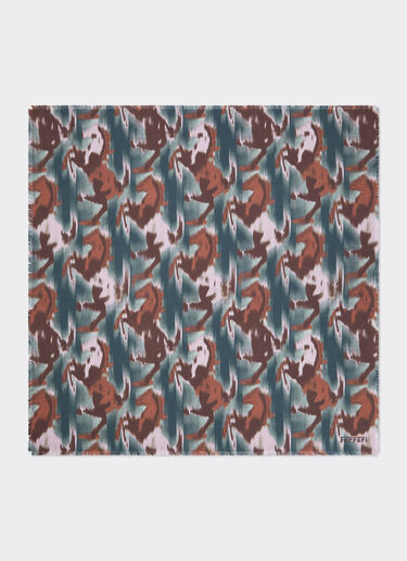 Ferrari Silk yoke with pony Ikat print Peacock 22717f