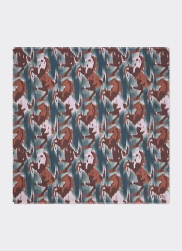 Silk yoke with pony Ikat print Ferrari Silk yoke with pony Ikat print Peacock 22717f