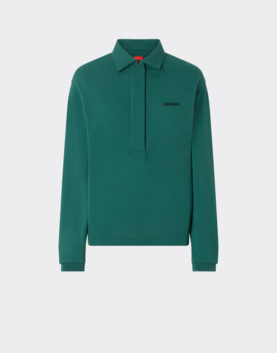 Ferrari Long-sleeved polo shirt with Ferrari logo Ficus Green 21824f