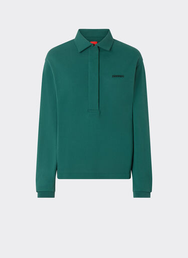 Ferrari Long-sleeved polo shirt with Ferrari logo Ficus Green 21824f