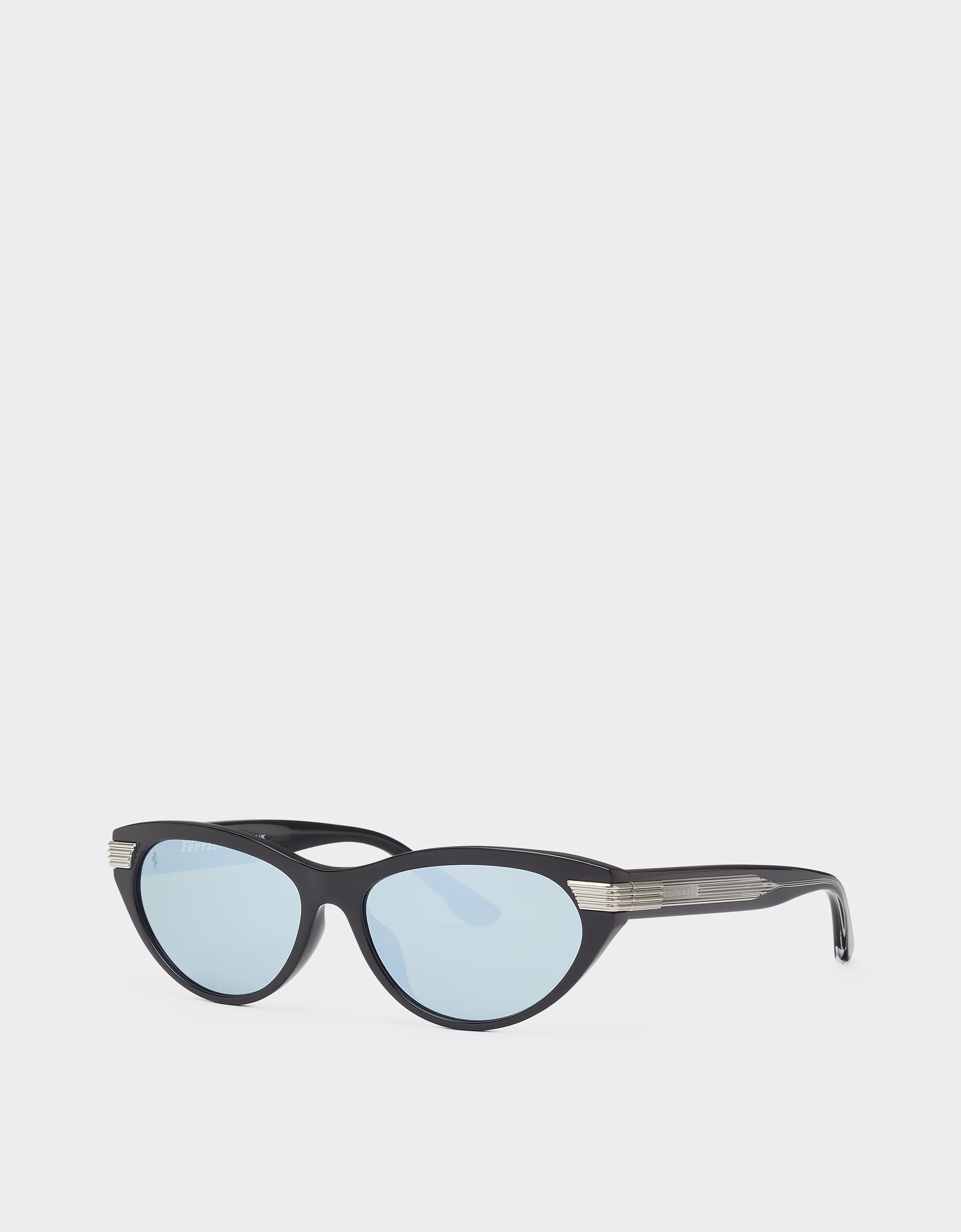 Ferrari Ferrari sunglasses in shiny blackacetate with gray mirrored lenses Black LA0EXf