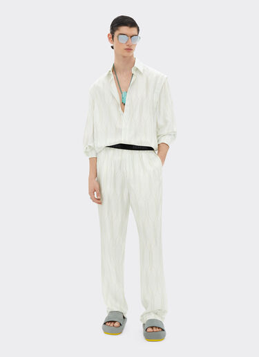 Ferrari Miami collection long-sleeved shirt in silk Optical White 21254f