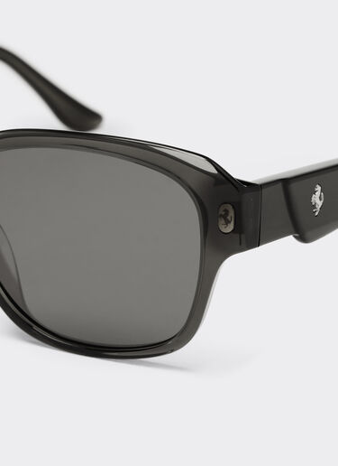 Ferrari Ferrari sunglasses in transparent black acetate with polarised black lenses Black LA02Mf