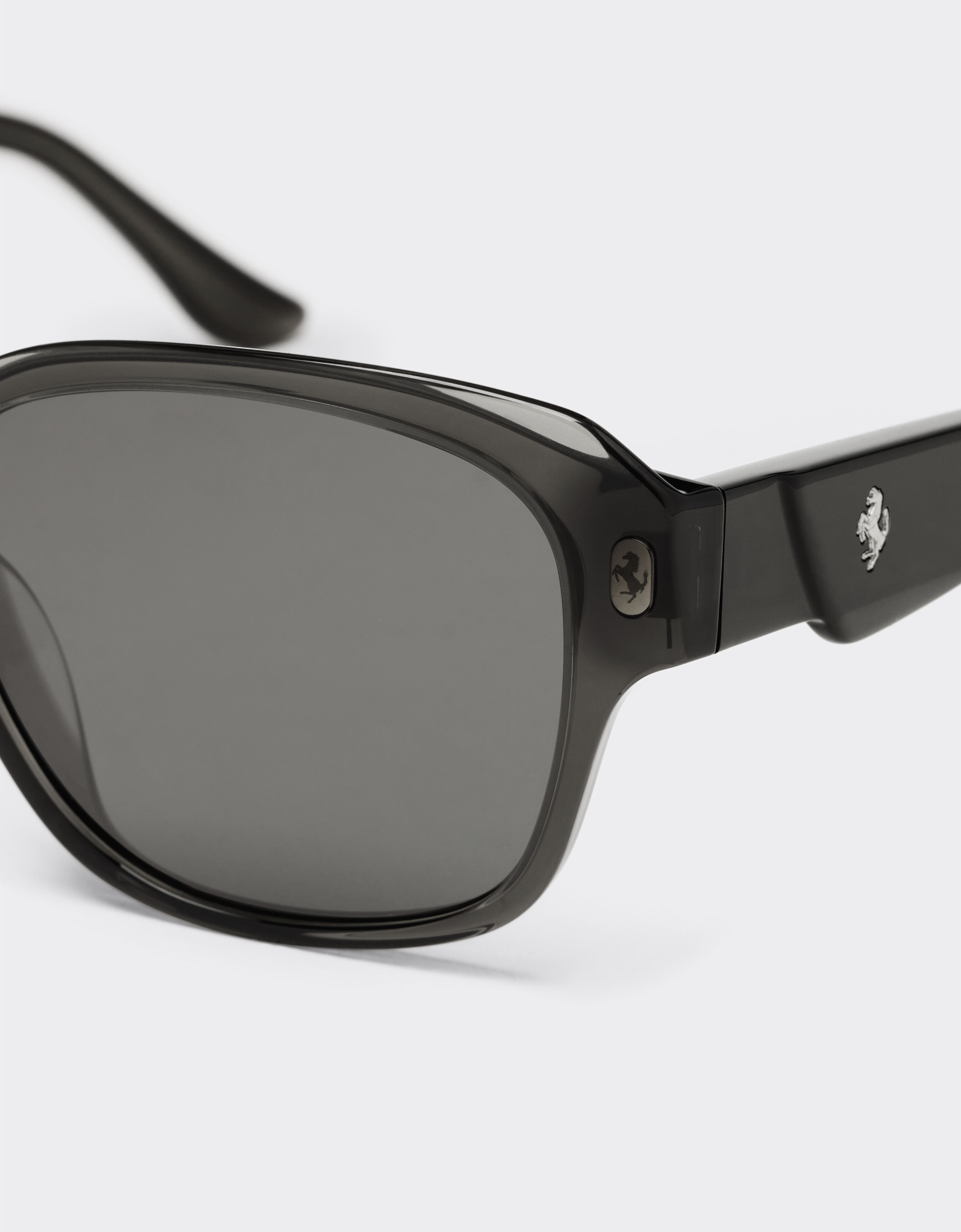 Ferrari Ferrari sunglasses in transparent black acetate with polarised black lenses Black LA02Mf