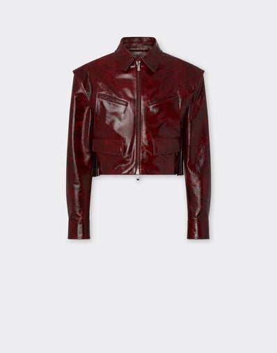 Ferrari Blouson in brushed leather Cherry 49700f