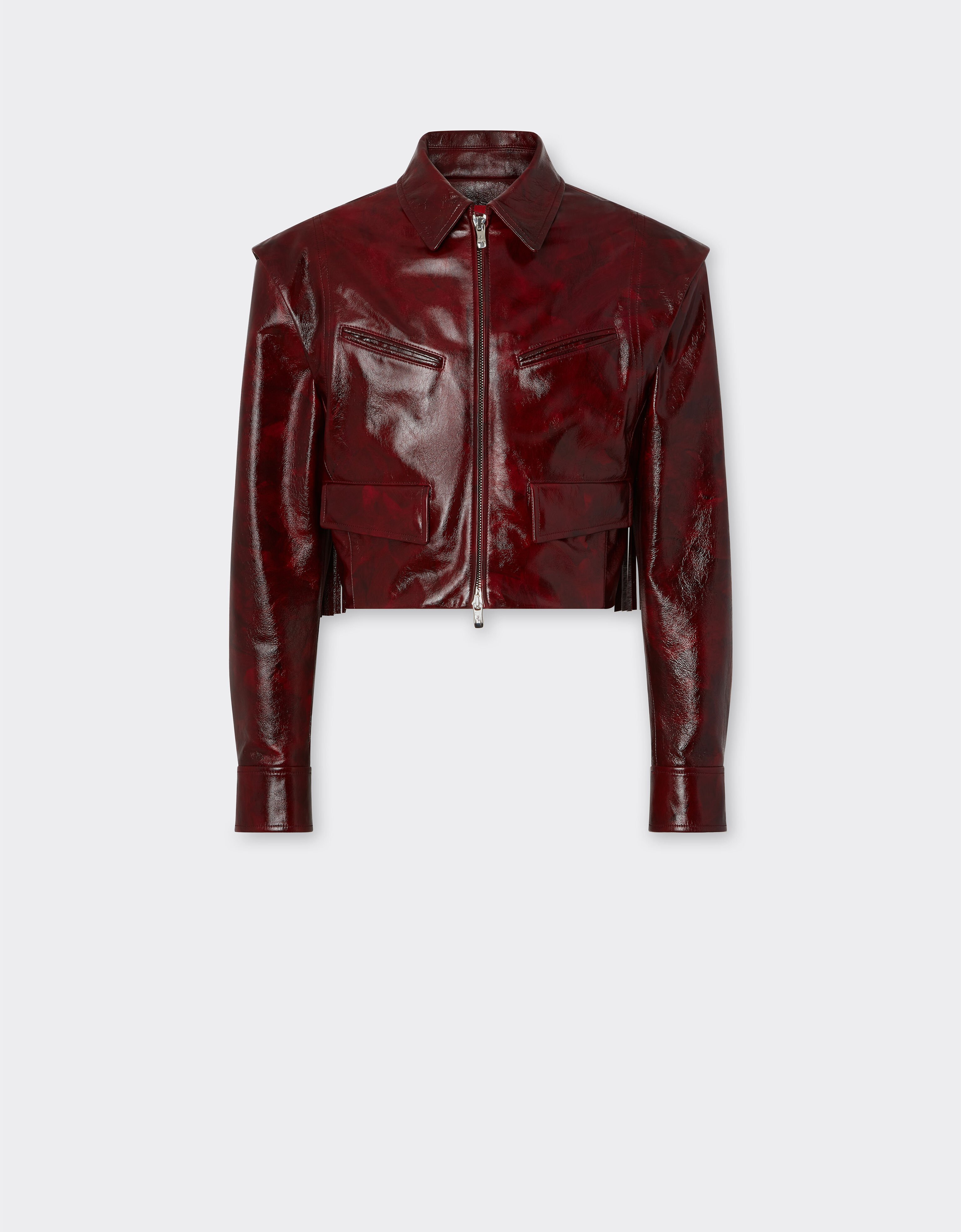 Ferrari Blouson in brushed leather Cherry 49700f