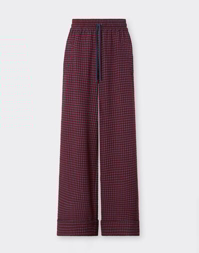 Ferrari Wool and viscose pants with Vichy pattern Cherry 22639f