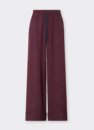 Ferrari Wool and viscose pants with Vichy pattern Cherry 22639f