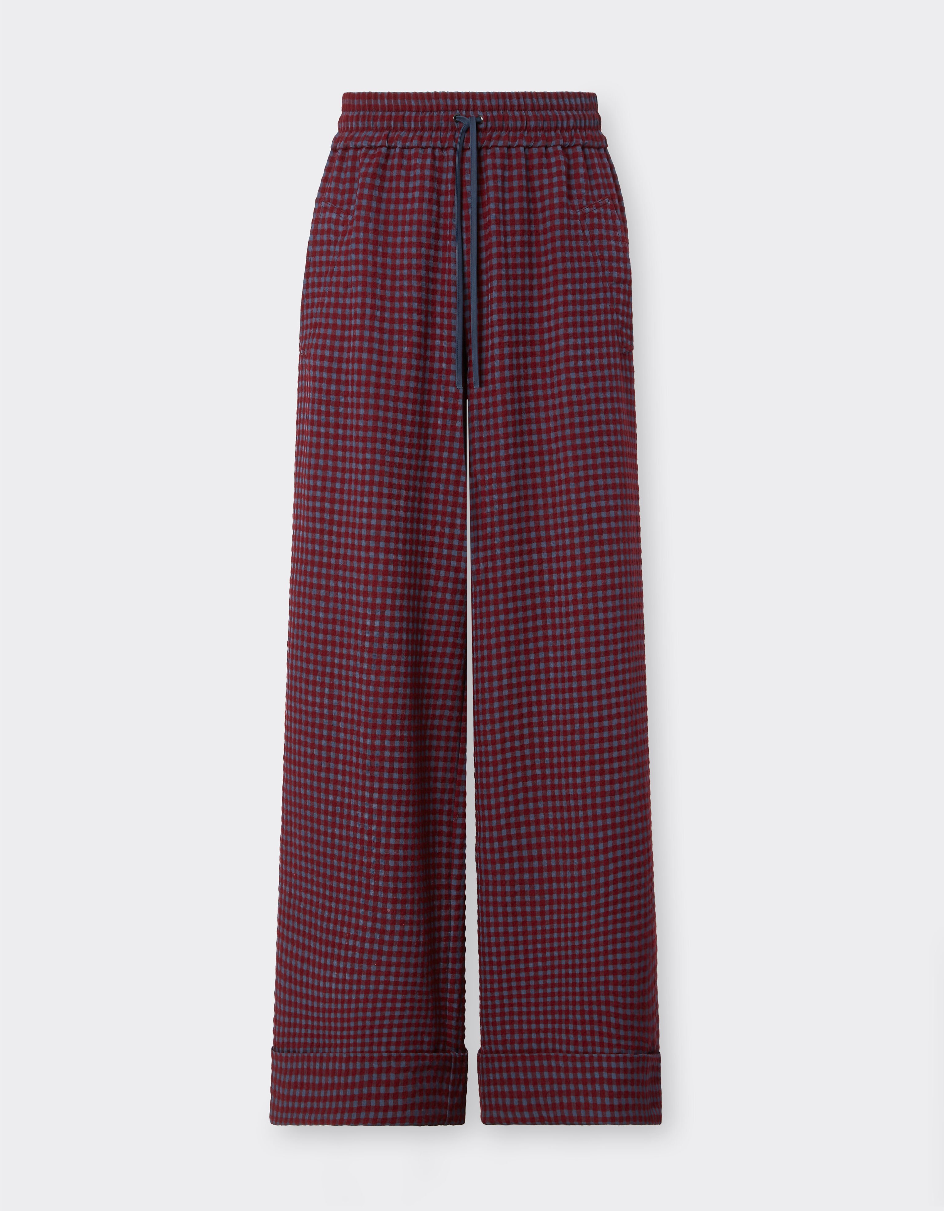 Ferrari Wool and viscose pants with Vichy pattern Cherry 22639f