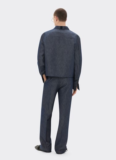 Chinos in denim effect tricotine Ferrari Chinos in denim effect tricotine Dark Denim 22444f