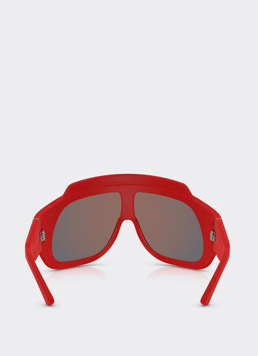 Ferrari Red Ferrari Limited Edition shield sunglasses in injected material and leather with red mirror lens Red F1580f