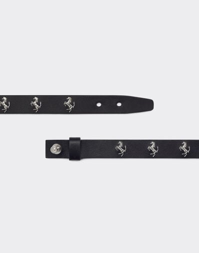Ferrari Bracelet en cuir noir avec clous Noir 20257f