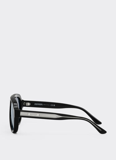Ferrari Ferrari sunglasses in shiny blackacetate with blue lenses Black LA0ETf