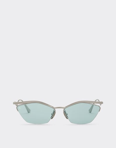 Lunettes de soleil Ferrari en titane argenté avec verres bleus miroirs Ferrari Lunettes de soleil Ferrari en titane argenté avec verres bleus miroirs Silver LA0KTf