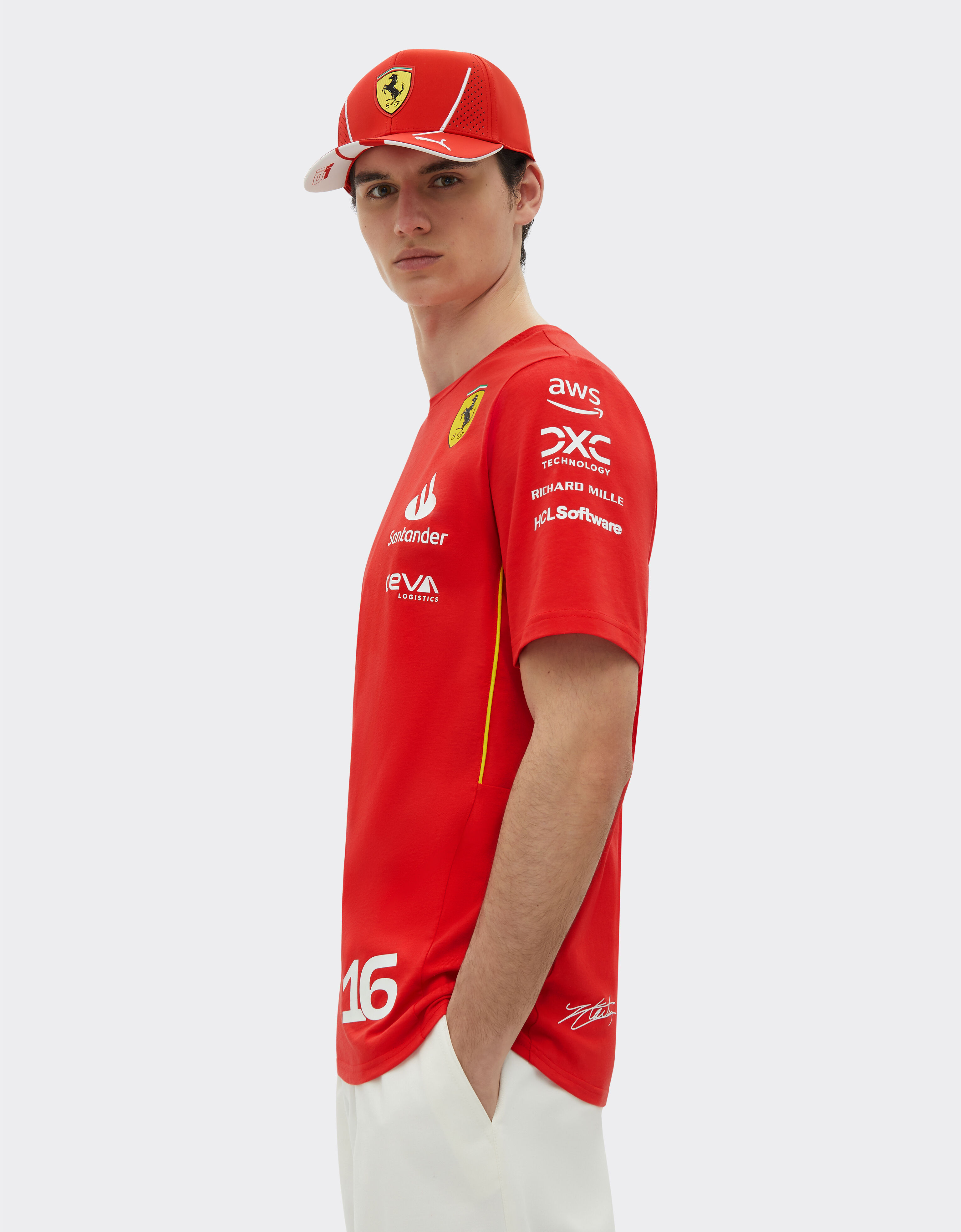 Ferrari 2024 Scuderia Ferrari チーム レプリカ Tシャツ ルクレール Rosso Corsa F1146f