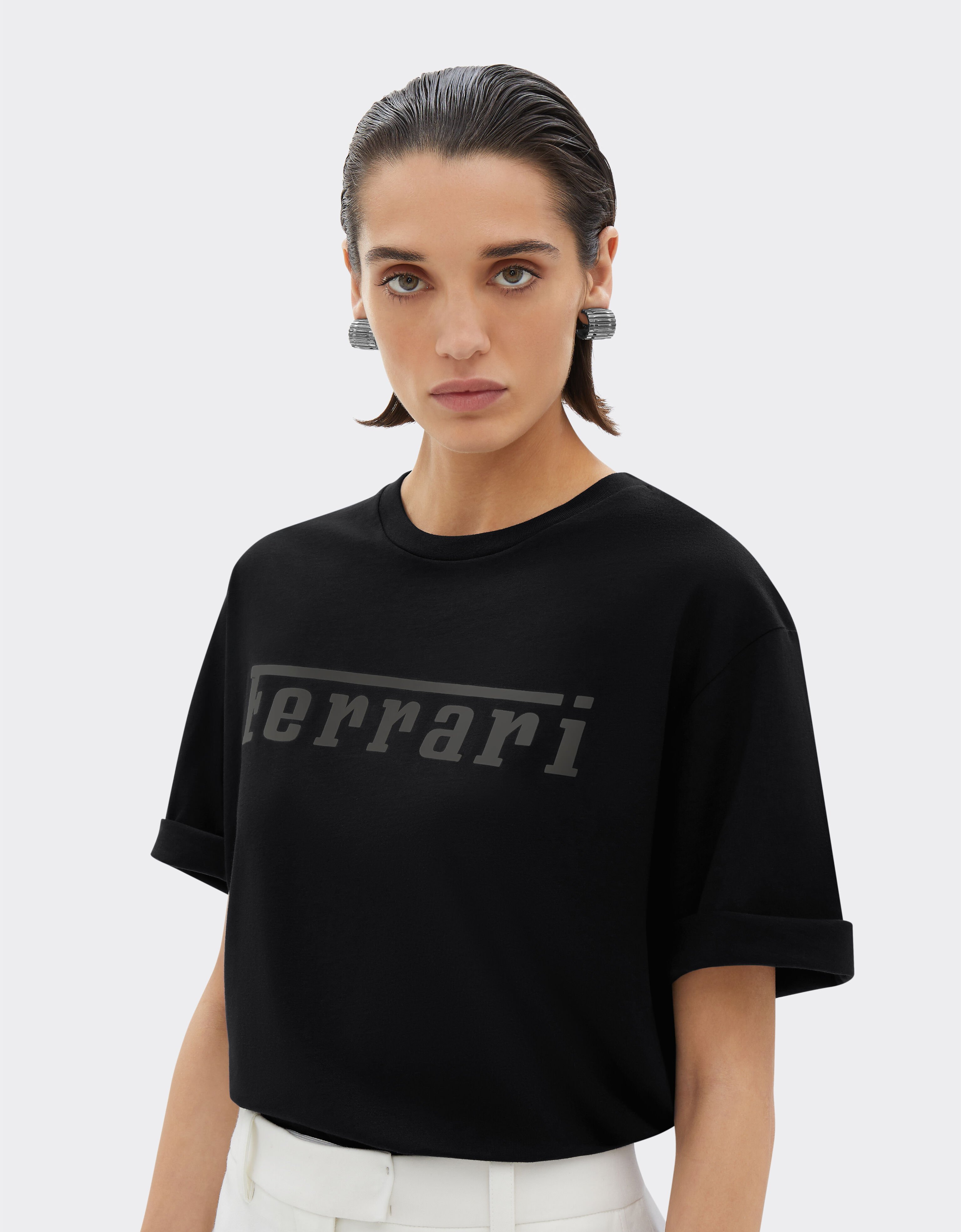Ferrari Camiseta de algodón con logotipo Ferrari Negro 21179f