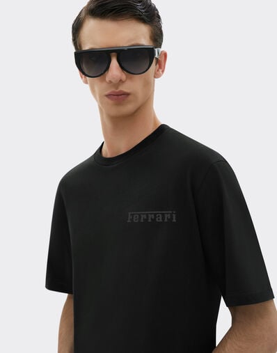 Ferrari T-shirt en coton avec logo Ferrari Noir 21163f