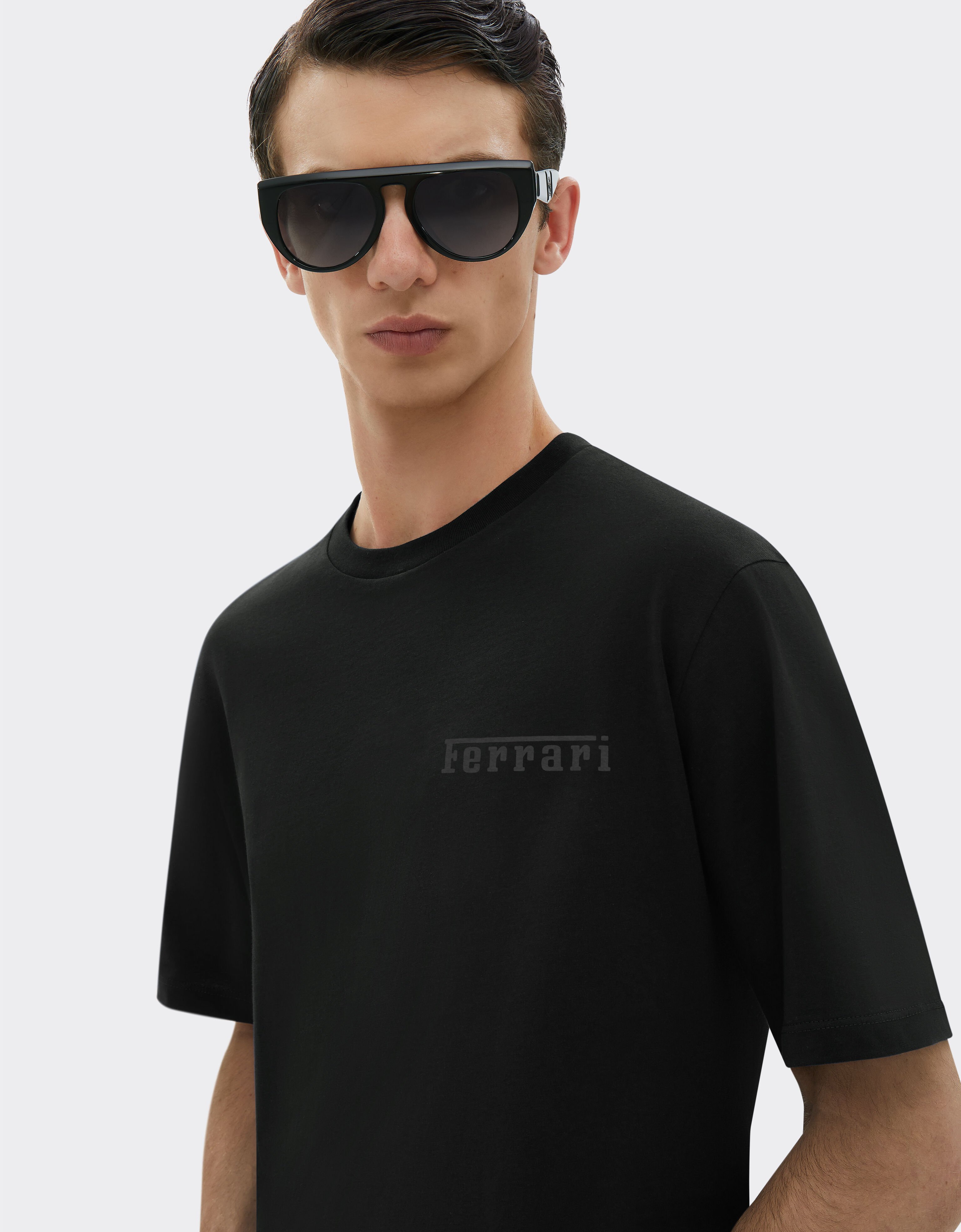 Ferrari Camiseta de algodón con logotipo Ferrari Negro 21163f