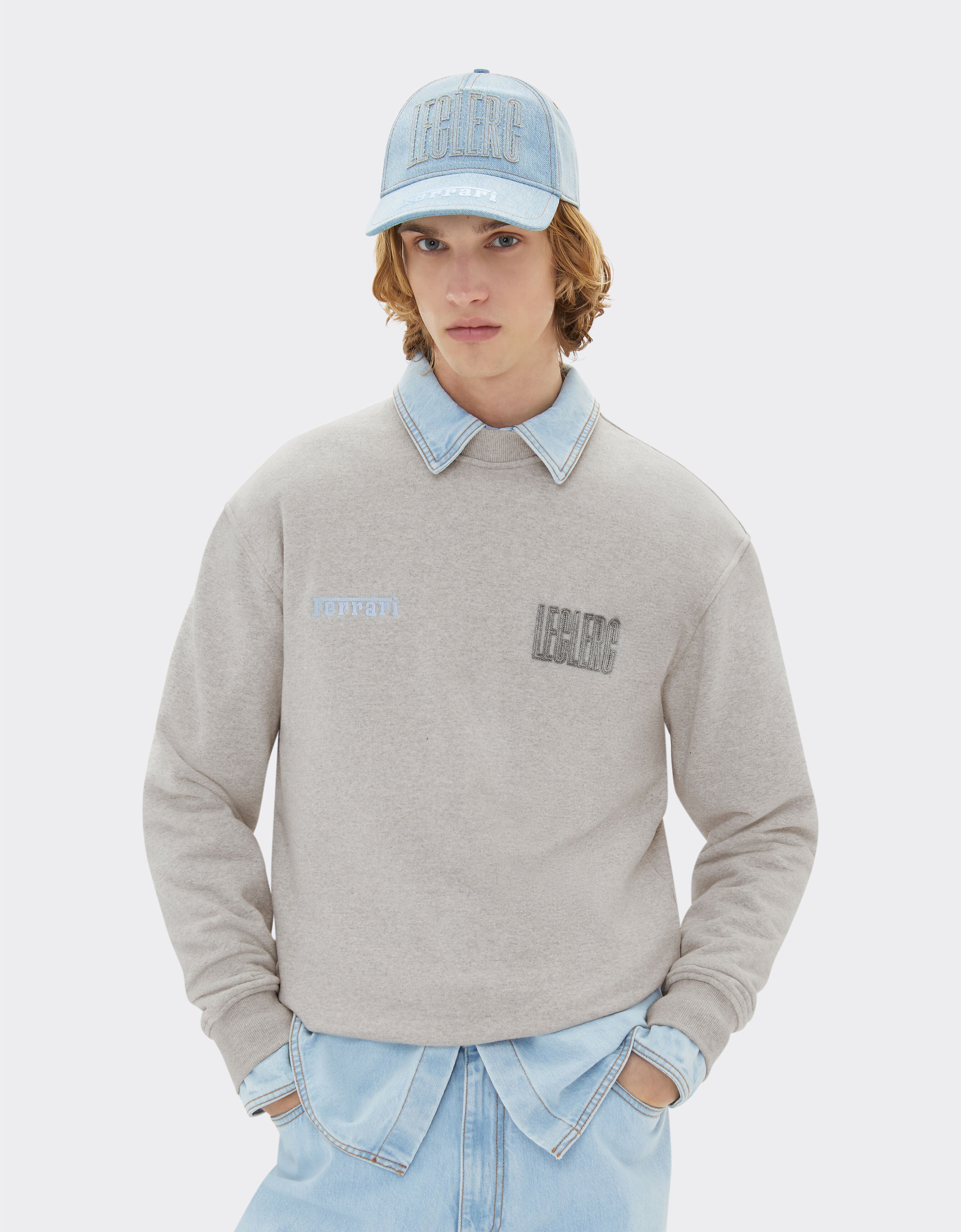 Ferrari Camiseta de cuello redondo Ferrari x Charles Leclerc Gris melange 22292f