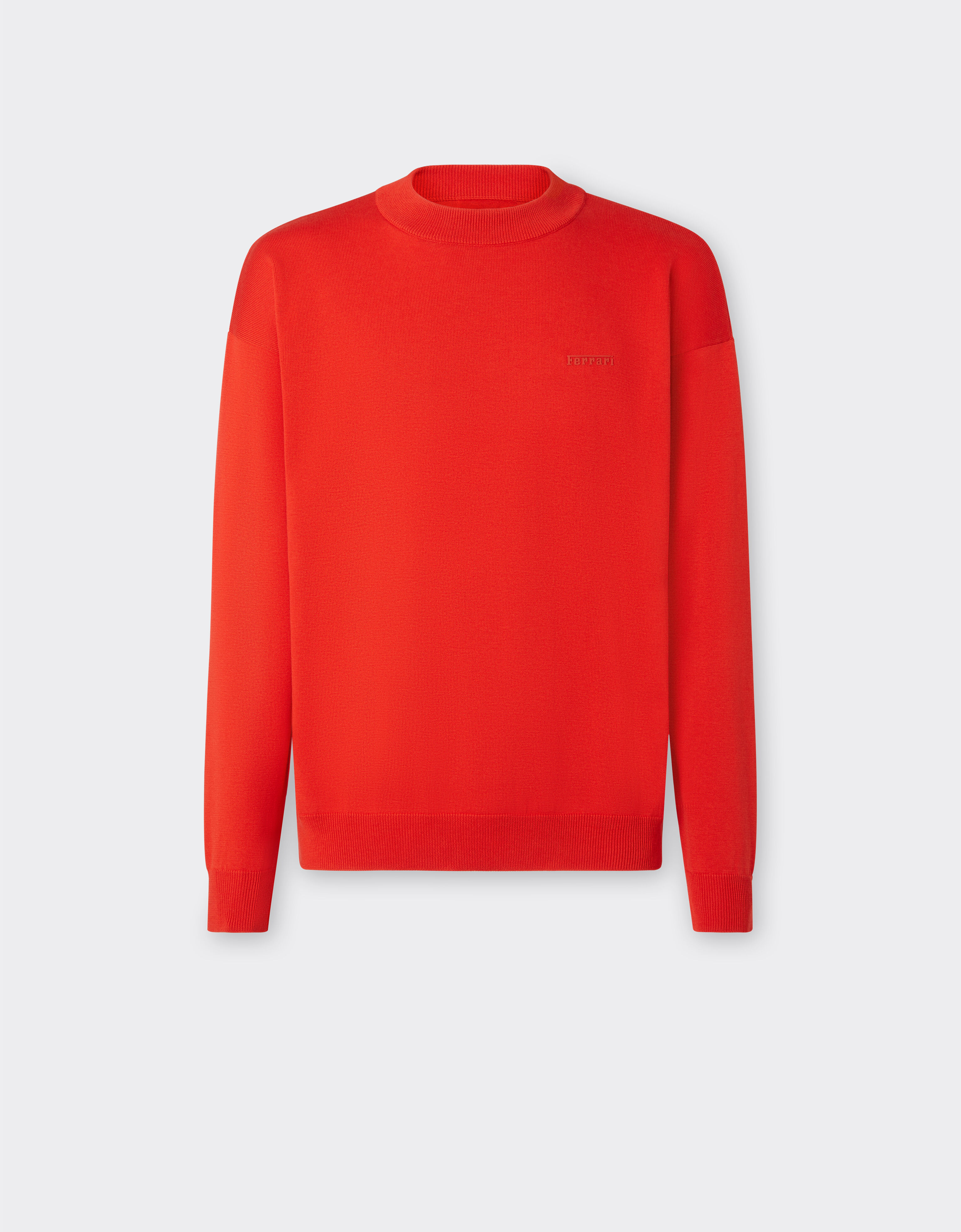 Ferrari Cotton and silk sweatshirt with Ferrari logo Rosso Dino 48378f